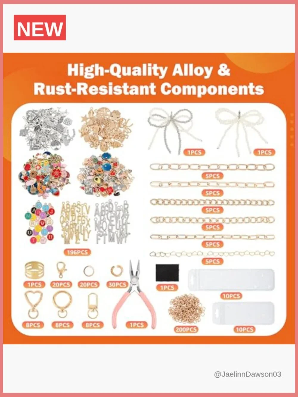 548Pcs Keychain Charms & Bracelet Making Kit with Tools